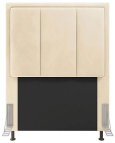 Cabeceira Solteiro Cama Box 90cm para Quarto Opala Suede M11 - D'Rossi - Bege