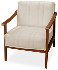 Poltrona Decorativa Vincenzza Veludo Bege