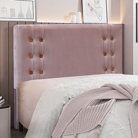 Cabeceira Decorativa Casal 1,40M Kors Veludo Lilás G63 - Gran Belo