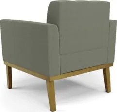 Poltrona Sala Base Madeira Castanho Kit 2 Ana Bouclé Menta - Ibiza