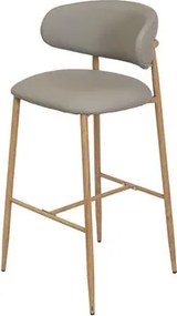 Banqueta Elina Assento Corino Fendi Base Clara - 79401 Sun House