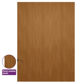 Painel para TV até 75 Polegadas Ripado Marisa Nature Fosco 180x250 cm L04 - D'Rossi