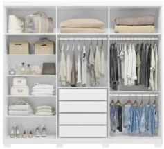 Guarda Roupa Casal 241cm 6 Portas Vanny D02 Branco - Mpozenato