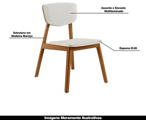 Cadeira Decorativa Sala de Jantar Madeira Maciça Lang Linho Off White/Mel G13 - Gran Belo