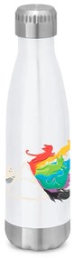 Garrafa Térmica Inox 510 ml Squeeze Gato Prisma Cat - Branco