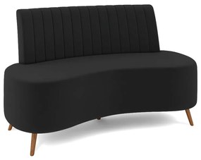 Sofá 2 Lugares Living 135Cm Pé Palito Maraú Veludo K01 - D'Rossi - Preto