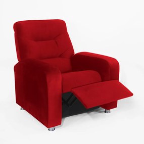 Poltrona Do Papai Reclinável Madri Suede Vermelho