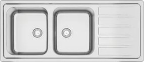 Cuba de Sobrepor Tramontina Marea Deep 2C 34 Plus 116 x 50 cm em Aço Inox Acetinado