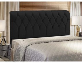 Cabeceira Miami Cama Box King 195 cm Suede Preto D'Rossi