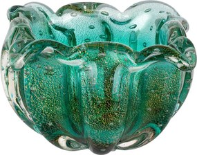 Porta Cartão Murano Gouda C/ Ouro - Verde Esmeralda  Verde Esmeralda