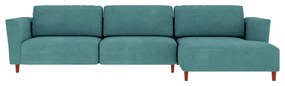 Sofá 330cm com Chaise Direita Franz Suede Turquesa G52 - Gran Belo