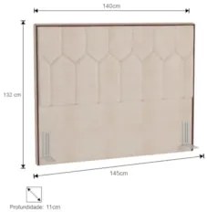 Cabeceira Cama Box Casal 140cm Órion Z37 Linho Bege Cru - Mpozenato