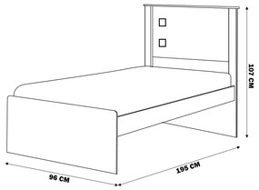 Cama Solteiro Reino Branco/Rosa G68 - Gran Belo