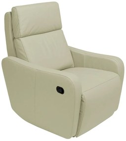 Poltrona Decorativa Reclinável Manual Moroni Couro Off White G43 - Gran Belo