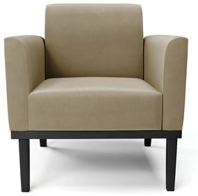 Kit 2 Poltronas Base de Madeira Fixa Preto Marisa Suede  D03 - D'Rossi - Marrom Rato