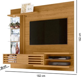 Painel TV 55 Pol 182cm Bancada Suspensa para Sala Romelli Cumaru M20 - D'Rossi