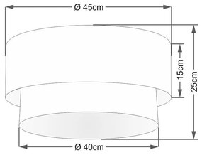 Plafon Para Sala Cilíndrico SL-3062 Cúpula Cor Linho Bege