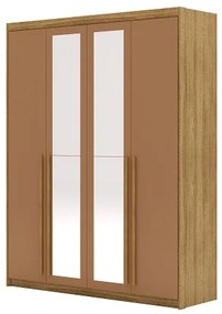 Guarda Roupa Com Espelho Dubai 4 Portas Nature/Camarim - Vila Rica Móveis