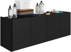 Balcão Suspenso Multiuso Lavanderia 118cm Monna Preto Z34 - Mpozenat