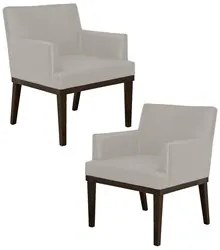 Kit 02 Poltronas Decorativas Vitória W01 Corano Bege - Mpozenato