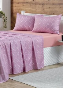 Jogo de Cama 150 Fios Lilás Queen 4 Peças