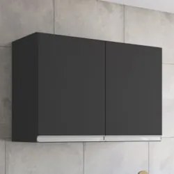 Armário de Cozinha Aéreo 80cm Com 2 Portas Andréia Preto - AJL Móve