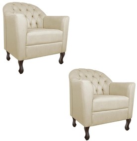Kit 02 Poltronas Decorativa Julia Linho - ADJ Decor