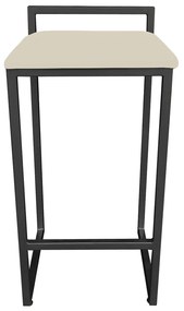 Banqueta Alta Lavínia Suede Bege  Base Preto - D'Rossi