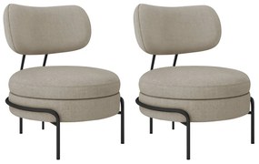 Kit 2 Poltronas Decorativas Luxo Moderna Sala de Estar Recepção Mimo Linho