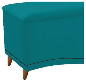 Calçadeira Estofada Yasmim 140 cm Casal Suede Azul Turquesa - ADJ Decor