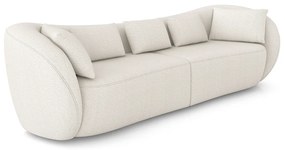 Sofá Bipartido Sala de Estar Diamond 232cm com Almofadas Soltas Bouclê Bege Claro G52 - Gran Belo
