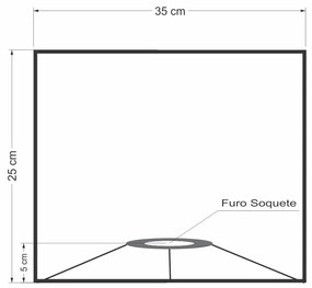 Cúpula em tecido quadrada abajur luminária cp-25/35x35cm algodão crú