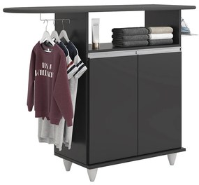 Tábua de Passar com Balcão 02 Portas Angel 119 cm - D'Rossi - Preto