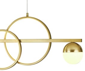 Pendente Compass 120Cm Aros Ø30Cm E Ø25Cm Led 25W 3000K Bivolt Alumíni...