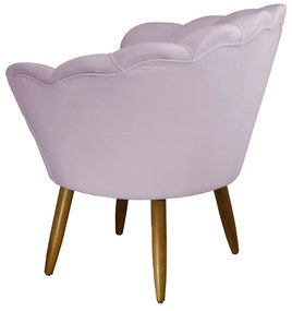 Poltrona Decorativa Pétala Pés Palito Veludo Rosê - Sheep Estofados