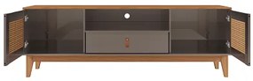 Rack Esmeralda 1.60 Cinza Perola/Noce - Casa D Móveis