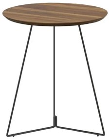 Mesa Lateral Rebord Alta Tampo Madeira Natural com Base Ouro Velho 55 cm (ALT) - 49505 Sun House
