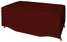 Calçadeira Baú Casal 140cm Greta Pés Palito Suede Bordô - Sheep Estofados