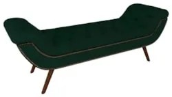 Puff Recamier Calçadeira 160cm Pés Palito Madeira Vêneto Z37 Veludo Ve