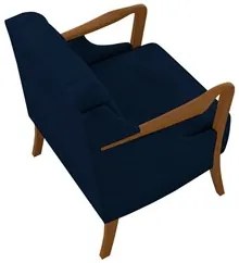 Poltrona Decorativa para Sala de Estar Capitonê Lapa M22 Veludo Azul M