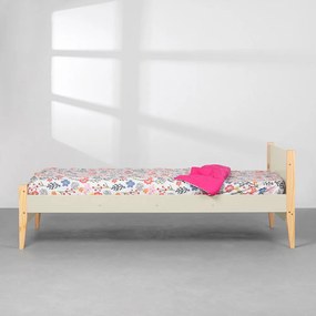 Cama Solteiro Noah com Pés Natural – Areia