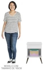 Mesa de Cabeceira Infantil 1 Gaveta Mel Z39 Branco - Mpozenato