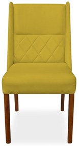 Kit 6 Cadeiras de Jantar Lecce Veludo Amarelo