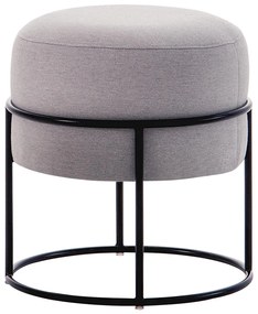 Puff Decorativo Redondo Squillo Pés em Aço Cinza/Preto  G66 - Gran Belo