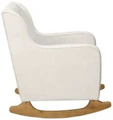 Poltrona Amamentação Base Madeira Balanço Vick Bouclê Off F03 - Mpozen