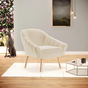 Kit 02 Poltronas Giovana Linho Areia A27 Pés Palito Natural - D'Rossi