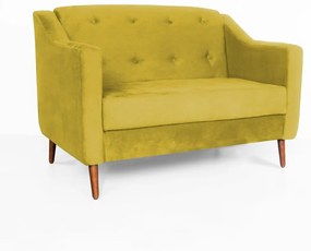 Namoradeira Bruna 1,20 m 2 Lugares Pés Palito Suede Amarelo