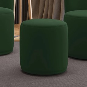 Puff Redondo Orgânico para Sala Malu Veludo M11 - D'Rossi - Verde