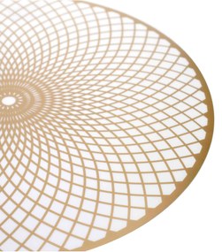 Jogo Americano Redondo de Plástico Mandala Dourado 38 cm - D'Rossi