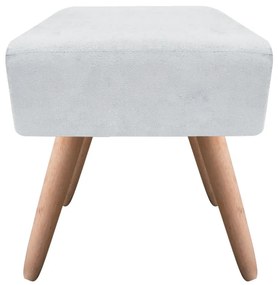 Puff Banqueta Decorativo Pé Palito Natural Ibiza Suede D03 - D'Rossi - Cinza